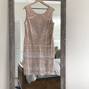 Adrianna Papell Beaded Fringe Dress